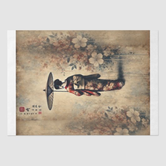 Eleganz des Geisha - Enttäuschung Seidenpapier (Vorderseite)