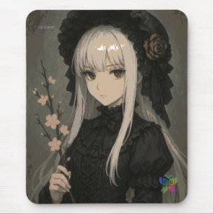 Eleganz des Mitternachtsblüten-Mädchen-Mauspads Mousepad