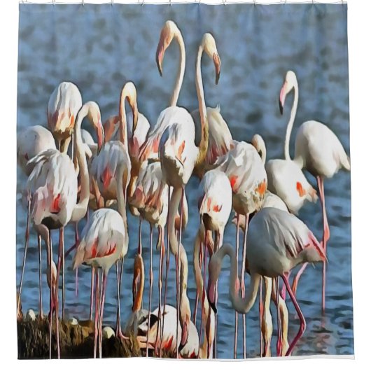 Eleganz des rosa Flamingos Duschvorhang (Vorderseite)