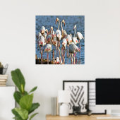 Eleganz des rosa Flamingos Poster (Heimbüro)