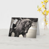 Eleganz - Dressage-Pferd Karte (Gelbe Blume)