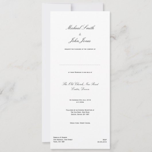 Eleganz - Einladung (Rückseite)