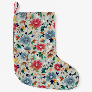 Eleganz erblüht: Florale Vintage-Hintergrund Kleiner Weihnachtsstrumpf