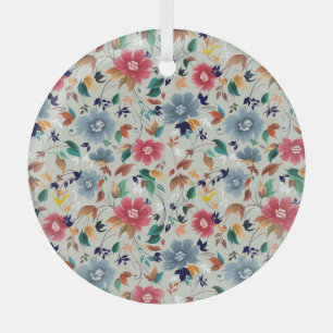 Eleganz erblüht: Florale Vintage-Hintergrund Ornament Aus Glas