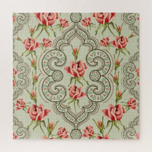 Eleganz Floral: Vintage nahtloser Hintergrund. Puzzle