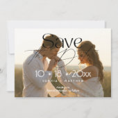 Eleganz Hochzeitsfoto Save The Date (Vorderseite)