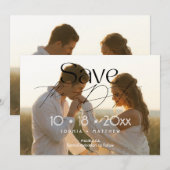 Eleganz Hochzeitsfoto Save The Date (Vorne/Hinten)