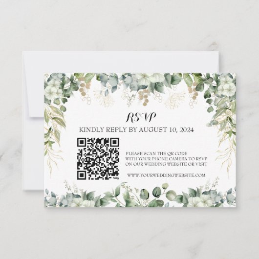 Eleganz im Blut: UAWG QR Silver Response Card RSVP Karte (Vorderseite)