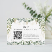 Eleganz im Blut: UAWG QR Silver Response Card RSVP Karte (Stehend Vorderseite)