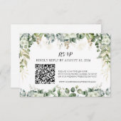Eleganz im Blut: UAWG QR Silver Response Card RSVP Karte (Vorne/Hinten)