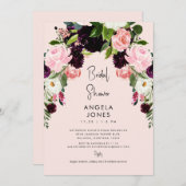Eleganz im Brautparty Blütenluft Einladung (Vorne/Hinten)