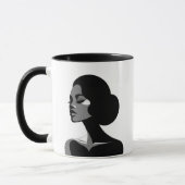 Eleganz im Kontrast, ein fesselndes Portrait Tasse (Links)