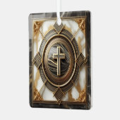 Eleganz in Absolution Cross auf Marmor mit Gilded Ornament Aus Metall (Vorderseite links)