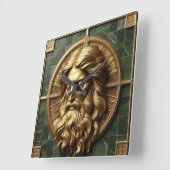 Eleganz in Absolution Cross auf Marmor mit Gilded Quadratische Wanduhr (Winkel)