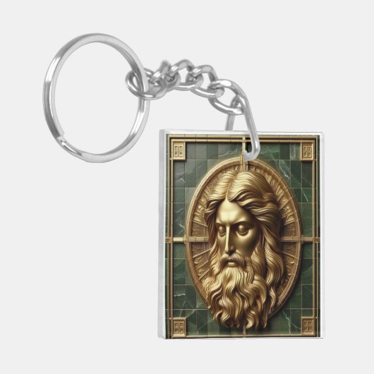 Eleganz in Absolution Cross auf Marmor mit Gilded Schlüsselanhänger (Vorderseite links)