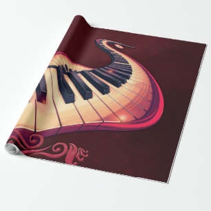 Eleganz in Bewegung, das gebogene Klavier Geschenkpapier