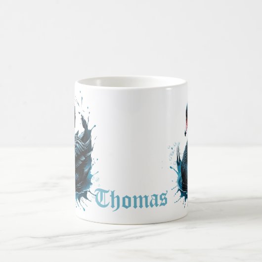 Eleganz in Bewegung, der schwarze Schwan, Kaffeetasse (Mittel)