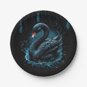 Eleganz in Bewegung, der schwarze Schwan, Pappteller (Vorderseite)