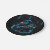 Eleganz in Bewegung, der schwarze Schwan, Pappteller (Schrägansicht)