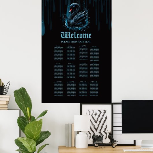 Eleganz in Bewegung, der schwarze Schwan, Poster (Heimbüro)