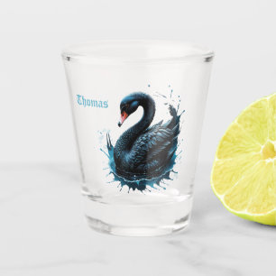 Eleganz in Bewegung, der schwarze Schwan, Schnapsglas