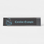Eleganz in Bewegung, der schwarze Schwan Schreibtischnamensplakette (Vorderseite )