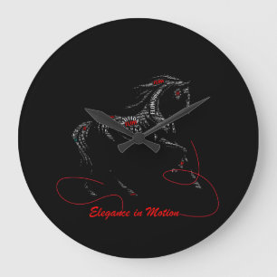 Eleganz in Bewegung Pferd-Typografie Große Wanduhr