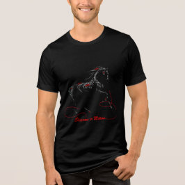 Eleganz in Bewegung Pferd-Typografie Tri-Blend Shirt