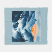 Eleganz in Blau Fleecedecke (Vorderseite (Horizontal))
