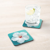 Eleganz in Bloom: Weißer Hibiskus Harmonie Getränkeuntersetzer (Rechte Seite)