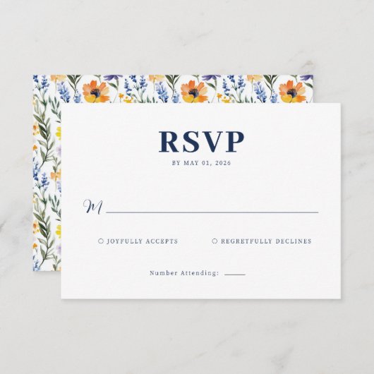 Eleganz in der Schlichtheit Antwortkarte RSVP Karte (Vorne/Hinten)