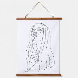 Eleganz in Einfachheit Wandteppich Mit Holzrahmen