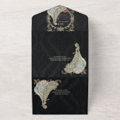 Eleganz in Gold und Schwarz. All In One Einladung (Außenbereich)