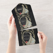 Eleganz in Gold und Schwarz. All In One Einladung (Abreißen)