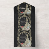 Eleganz in Gold und Schwarz. All In One Einladung (Innen Boden)