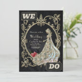 Eleganz in Gold und Schwarz. Einladung (Stehend Vorderseite)