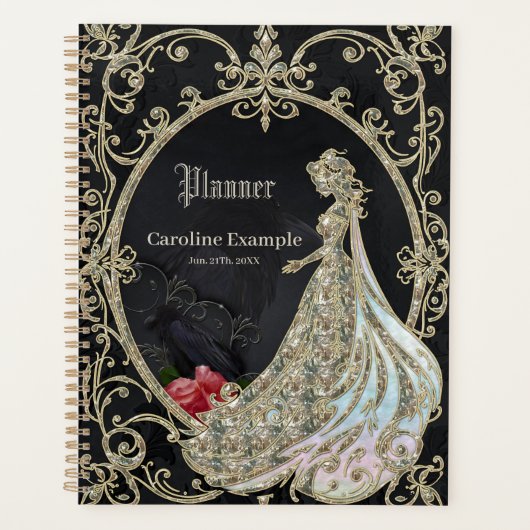 Eleganz in Gold und Schwarz. Planer (Vorderseite)