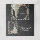 Eleganz in Gold und Schwarz. Platzkarte (Außenseite Aufgefaltet)