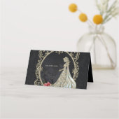 Eleganz in Gold und Schwarz. Platzkarte (Rückseite)