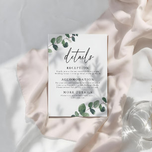 Eleganz in sattem Grün Hochzeitsdetails Begleitkarte