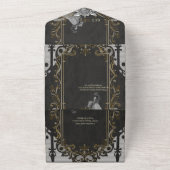 Eleganz in Silber und Schwarz. All In One Einladung (Außenbereich)