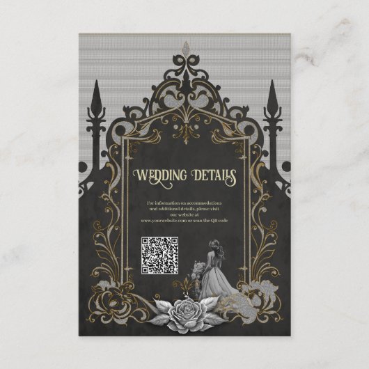 Eleganz in Silber und Schwarz. Begleitkarte (Vorderseite)