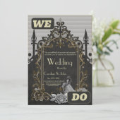 Eleganz in Silber und Schwarz. Einladung (Stehend Vorderseite)