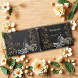 Eleganz in Silber und Schwarz. Gästebuch