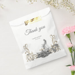 Eleganz in Silber und Schwarz. Geschenktütchen