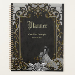 Eleganz in Silber und Schwarz Planer