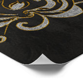 Eleganz in Silber und Schwarz. Poster (Ecke)
