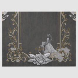 Eleganz in Silber und Schwarz. Seidenpapier