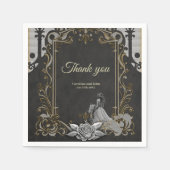 Eleganz in Silber und Schwarz. Serviette (Vorderseite)