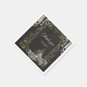 Eleganz in Silber und Schwarz. Serviette (Ecke)
